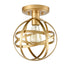 Industrial Metal Globe Flush Mount Kitchen Ceiling Lights Brass